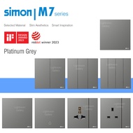 Simon M7 Series Ultra Thin Full Flat Perfect Square Switch Platinum Grey Platinum White