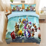 Three-Piece Set Cartoon Dormitory Four Seasons Game 1.5m0.9m Quilt Cover Bedroom Plants vs. Zombies 