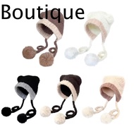 Ear Protection Hat, Crochet Thickened Beanies Bear Hat,  Bear Ear Wool Warm Hat Women
