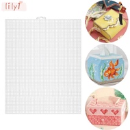 LILY Bag Mesh Grid, Plastic 33.5x26CM Mesh Canvas, Purse Making Supplies 7CT White Black Bag Rug Acr