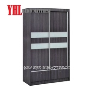 YHL Scraffy 4ft Sliding Wardrobe With Open Mirror And Drawers (Free Delivery And Installation)