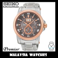 Seiko Premier SNP114P1 Kinetic Perpetual Calendar Grey Dial Sapphire Glass Stainless Steel Men's Watch