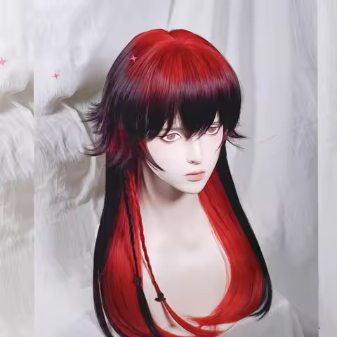 Ashely Fashion Synthetic Black Short Wig with Bangs Y2K Styling Wig Female Amane Cos Long Straight H
