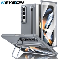 KEYSION เคสปากกาแบบสัมผัสสำหรับ Samsung Galaxy Z Fold 4 3 5G ขาตั้งโทรศัพท์ปลอกคลุม PC แบบแข็งพร้อมป