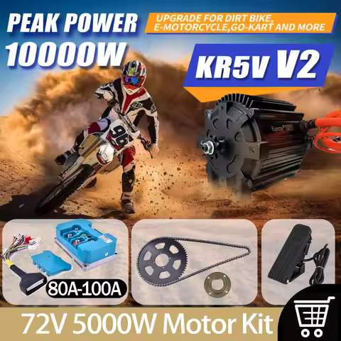 Peak power 10KW KR5V Electric BLDC Motor Kits 72V 5000W Dirt Bike Parts Engine For Razor/MX Bike/Sco