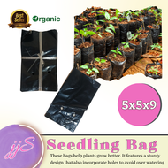 5x5x9 inches 100PCS PER PACK BLACK PLASTIC SEEDLING BAG WITH GUSSET / GUSSETED PLASTIC PLANTERS POLY