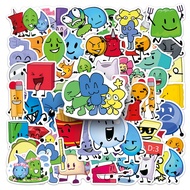 Funny 50pcs BFDI Stickers For Phone Laptop Scrapbook Art Helmet Sticker Graffiti Waterproof DIY
