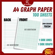 Graph Paper A4 70gsm 50sheets 2mm Square Kertas Graf A4 Graph & Single Line Loose Paper
