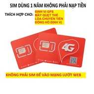 Sim 4G Viettel Mobifone dùng cho thiết bị định vị GPS trọn gói 1 năm không cần nạp tiền cam kết bảo