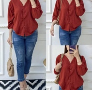 Kemeja Blouse Crinkle -  Zora Top / Kemeja Crinkle / Atasan Wanita Casual / Atasan Wanita Terbaru