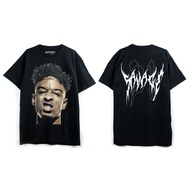 t-shirt 21 Savage shirt oversize Street hiphop rapper Short Sleeve Screen s-5xl