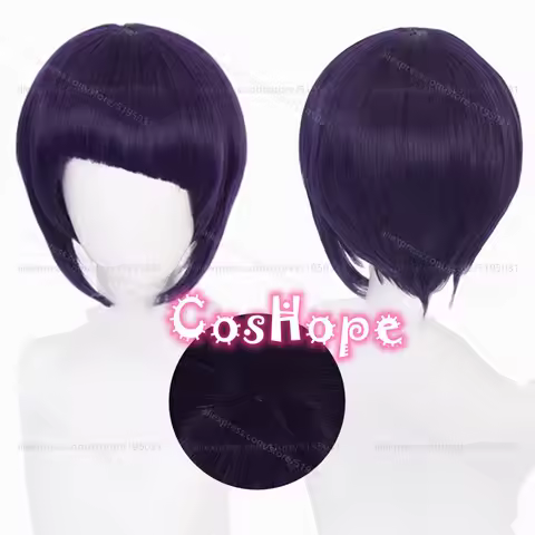 MHA Jiro Kyoka Cosplay Wig Women Short Dark Blue Purple Wig Cosplay Anime Cosplay Wigs Heat Resistan