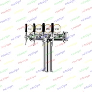 For 85mm Beer Dispensing Equipment Draft Beer Tower (Polished) Tower Stainless Steel 4 Tap Tower