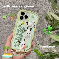 Cute Avocado Pochacco Phone Liquid Silicone Casing IPhone 14 Pro Max 13 Pro Max 12 Pro IPhone 11 Soft Pink IPhone Cover