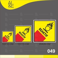 049 REACTIVE STICKERS - B3 WASTE SYMBOL