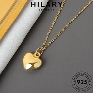 HILARY JEWELRY Original Pendant For Chain Silver Women 純銀項鏈 Perempuan 925 Leher Rantai Necklace Gold Korean Accessories Heart Retro Sterling Perak N69