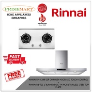 RINNAI RH-C249-SSR CHIMNEY HOOD LED TOUCH CONTROL  +   RB-72S 2 BURNER BUILT-IN HOB STAINLESS STEEL TOP PLATE  BUNDLE