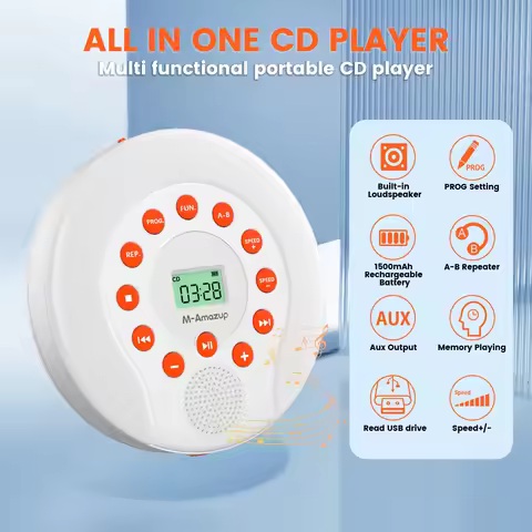 Mini CD player USB flash drive English CD/MP3 CD player portable player and repeat player
