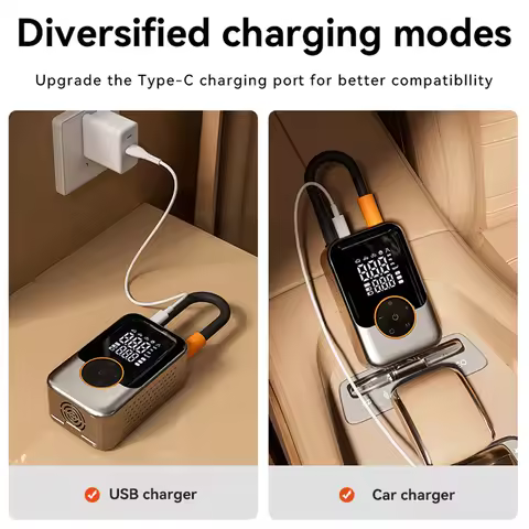 Tire Inflator Portable Electric Air Pump with LED Display Tire Inflation Pump for Electric Motorcycl