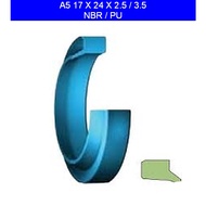 Wiper Seal - A5 17x24x2.5/3.5 ( 17 x 24 x 2.5 / 3.5 ) NBR / PU