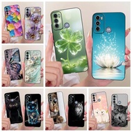 For Motorola G40 Fusion Case G60 New Leaf Flower Painted Cover Soft Silicone Case For Motorola G60 M