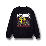Crewneck Mayhem hitam sweater pria wanita Metal music jaket distro