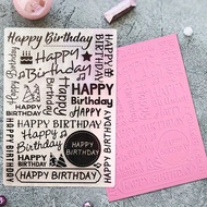 One Embossed Folder，Happy Birthday Pattern，Plastic Embossing Folder，Card Printing，Sticker，Photo Albu