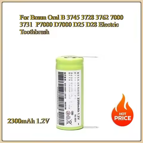 New 2300mAh 1.2V Replacement Battery For Braun Oral B 3745 3728 3762 7000 3731 P7000 D7000 D25 D28 E