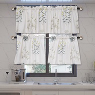 ❤Ready Stock❤ Short Curtain Half Curtain Small Window Daffodils Floral Patterns Rod Pocket Tier Valance Curtain for Bedroom Kitchen Cabinet