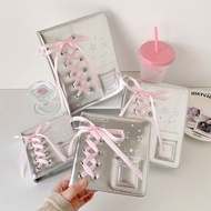 Leather Glossy Silver Card Album A5A7 Ribbon Bow Album Idol Photo Storage Album
