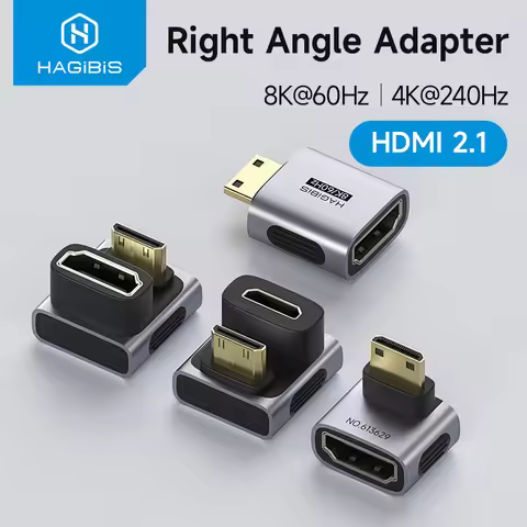 Hagibis mini HDMI to HDMI Adapter Right Angle 90 Degree Male to Female mini HDMI Connector L Shape C