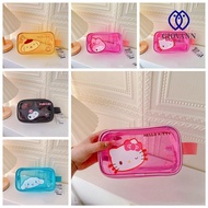 GIOVANNI Transparent Wash Case, Waterproof Rabbit Melody PVC Makeup Bag, Multi-functional Kite Jelly Color Zipper Anime Storage Bag Kids