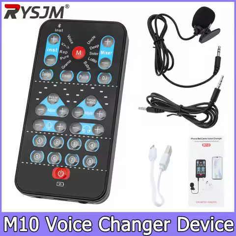 Recording Sound Card M10 Voice Changer Device Handheld Live Sound Card Sound Board Set for Podacstin