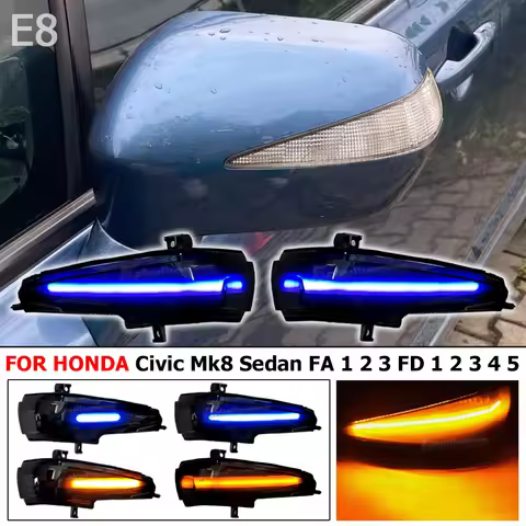 Dynamic Turn Signal LED Rearview Mirror Indicator Blinker Repeater Light For Honda Civic Mk8 Sedan F