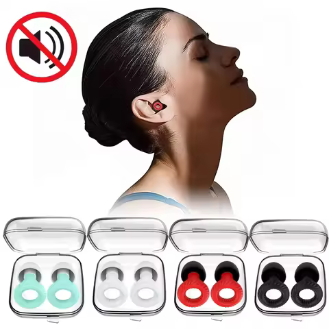Silicone Noise Earplugs for Swimming Sleep Noise Cancel Reduction-Soundproof Reduce Disturbances -Qu