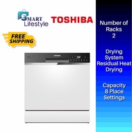 [FREE SHIPPING] Toshiba Dish Washer DW-08T1 / Midea 8 Place Settings Table Top Dishwasher with Wi-Fi