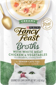 Purina Fancy Feast Lickable Senior Cat Food Broth Topper Creamy With White Meat Chicken-(แพ็ค16) 1.4