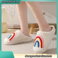 Rainbow Warm Fluffy Slippers Soft Cozy House Slippers Bedroom Slippers for Women