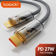 สาย Toocki PD 27W Type C ที่ชาร์จไฟรวดเร็ว USB C ไปยังสายสำหรับ iPhone Lightning 14 13 12 11 Pro Max XR XS 8 7 iPad Macook สายไฟสายเคเบิ้ล