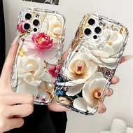 For Redmi 14C 13 12 12C 13C Note 13 Note12 Pro 11 10s 9A White Red Jewelry Flower Case DKRN