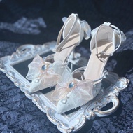 Original female lolita high heels, off white lolita shoes, high heels