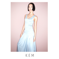 Kemissara Steel Blue Smock maxi Dress (Pre Order 7-10 Day)