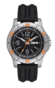 Traser H3 Stainless Steel Extreme Sport Black Dial Silicone Strap