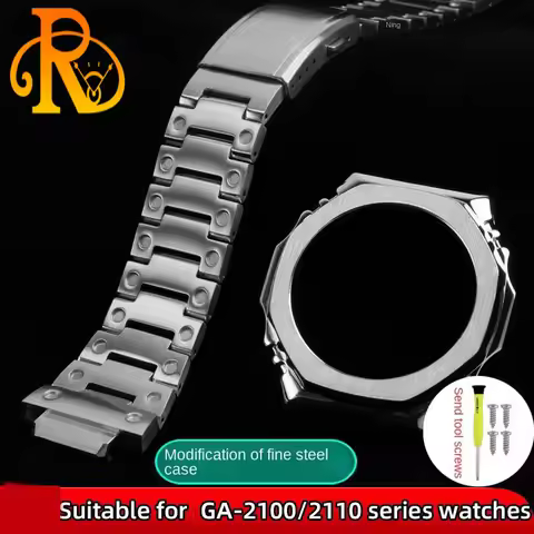 GA2100 GA2110 Set Metal Strap Case For Casio GA-2100 GA-2110 Personalized Refitted Stainless Steel W