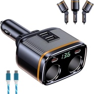 6-in-1 Cigarette Lighter Expansion【145W Fast Charging】YEEKAATOS Car Charger | Adjustable Rotation Sm