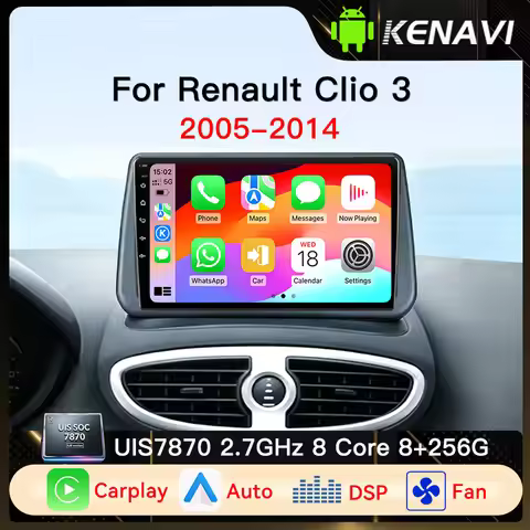 UIS7870 Car Radio For Renault Clio 3 2005-2014 Wireless CarPlay Android Auto 4G Multimedia Player Na