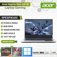 Acer Aspire 3 Slim A314-22-R0HR [Ryzen 5 3500U/8GB/256GB SSD/14″HD/Windows+Office/Pure Silver]