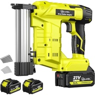 4S2E 21V Cordless Nail Gun 2-in-1 Electric Brad Nailer Stapler Gun with 2 5.0Ah Battery Powered 1000