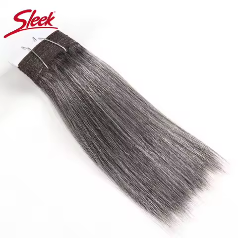 Sleek Brazilian Yaki Straight Grey Hair Bundles Colored #44 #34 #280 51# For Black Nature Remy Gray 