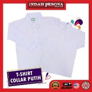 inner baju baju t shirt perempuan kemeja perempuan T-SHIRT COLLAR PUTIH LENGAN PANJANG C257